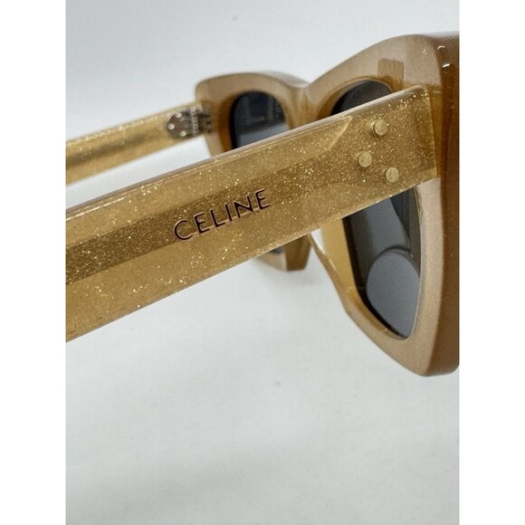CELINE cat eye women's sunglasses + case Brown with glitter 51mm CL401871 - Picture 8 of 15